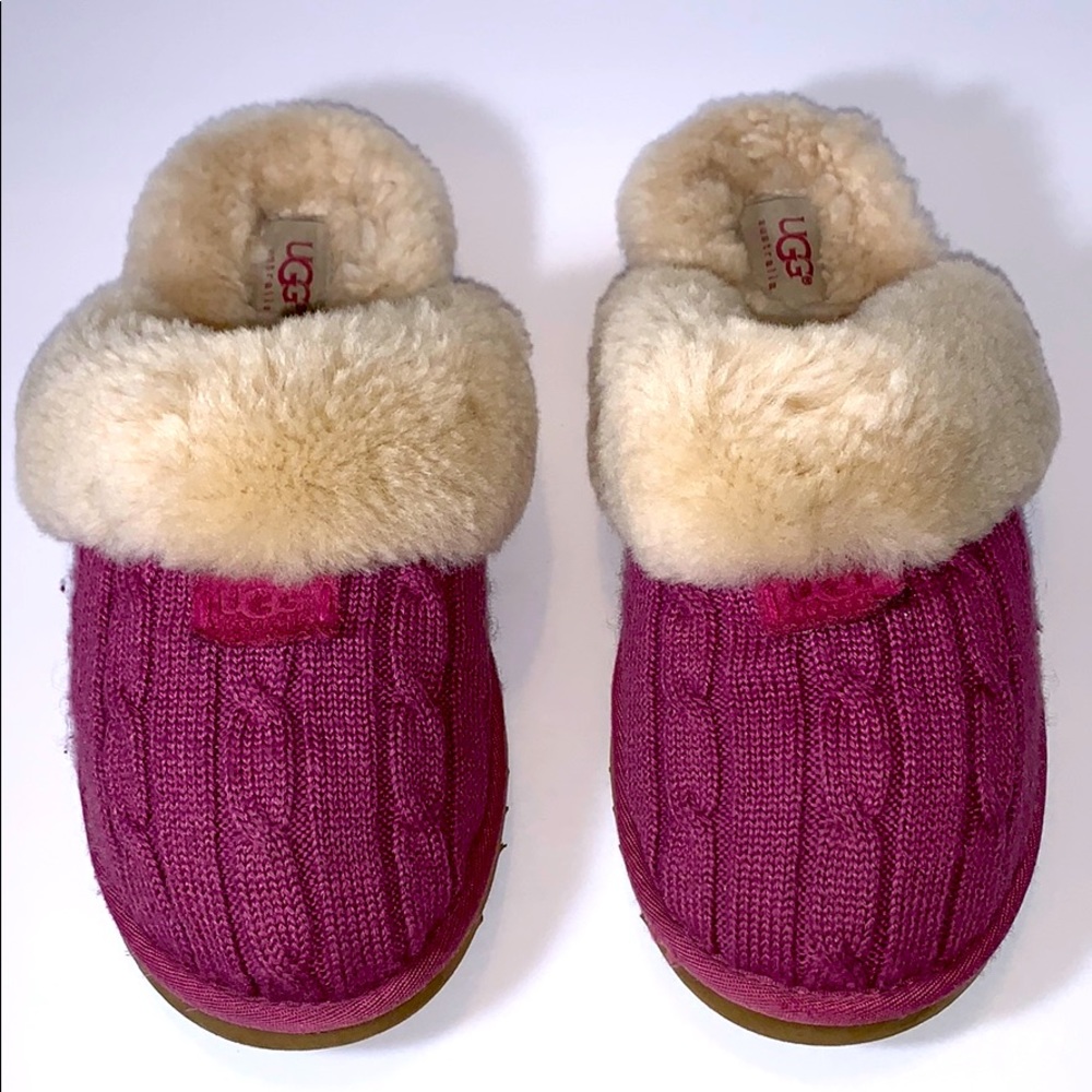 UGG Cozy Knit Pink-Purple Slippers Size 5